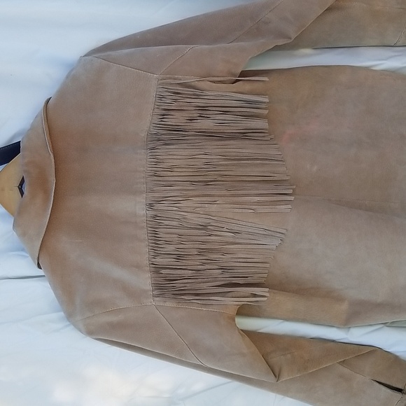 IOS Genuine Leather Jacket With Fringe Detail S - Picture 5 of 11